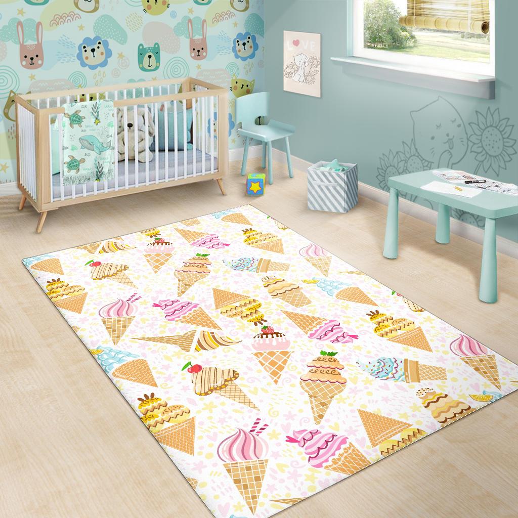 Ice Cream Cone Pattern Background Area Rug