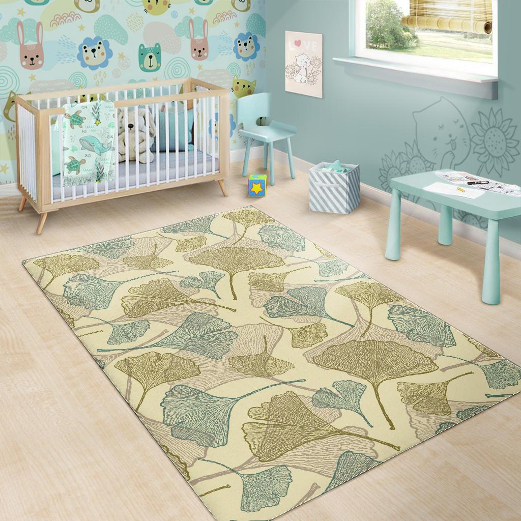 Ginkgo leaves design pattern Area Rug