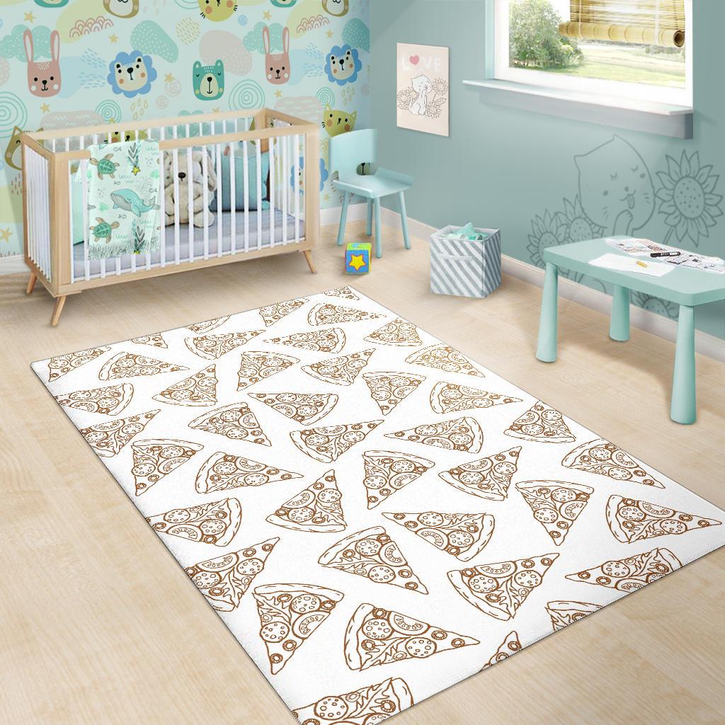 Hand drawn pizza pattern Area Rug