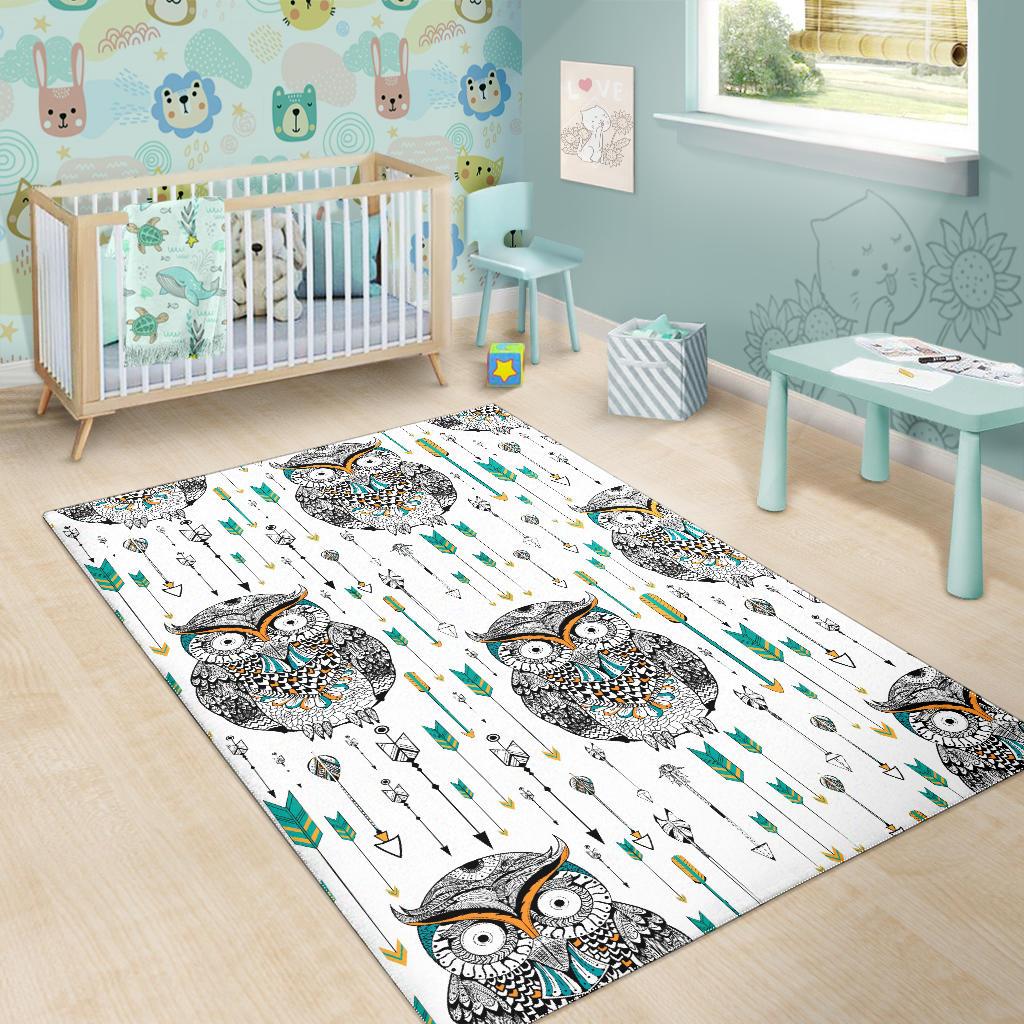 Owl Arrow Pattern Area Rug