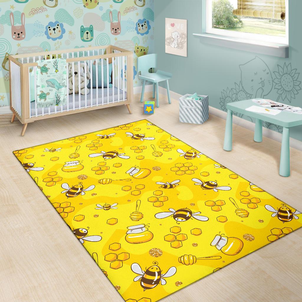 Bee Pattern Print Design BEE01 Area Rugs