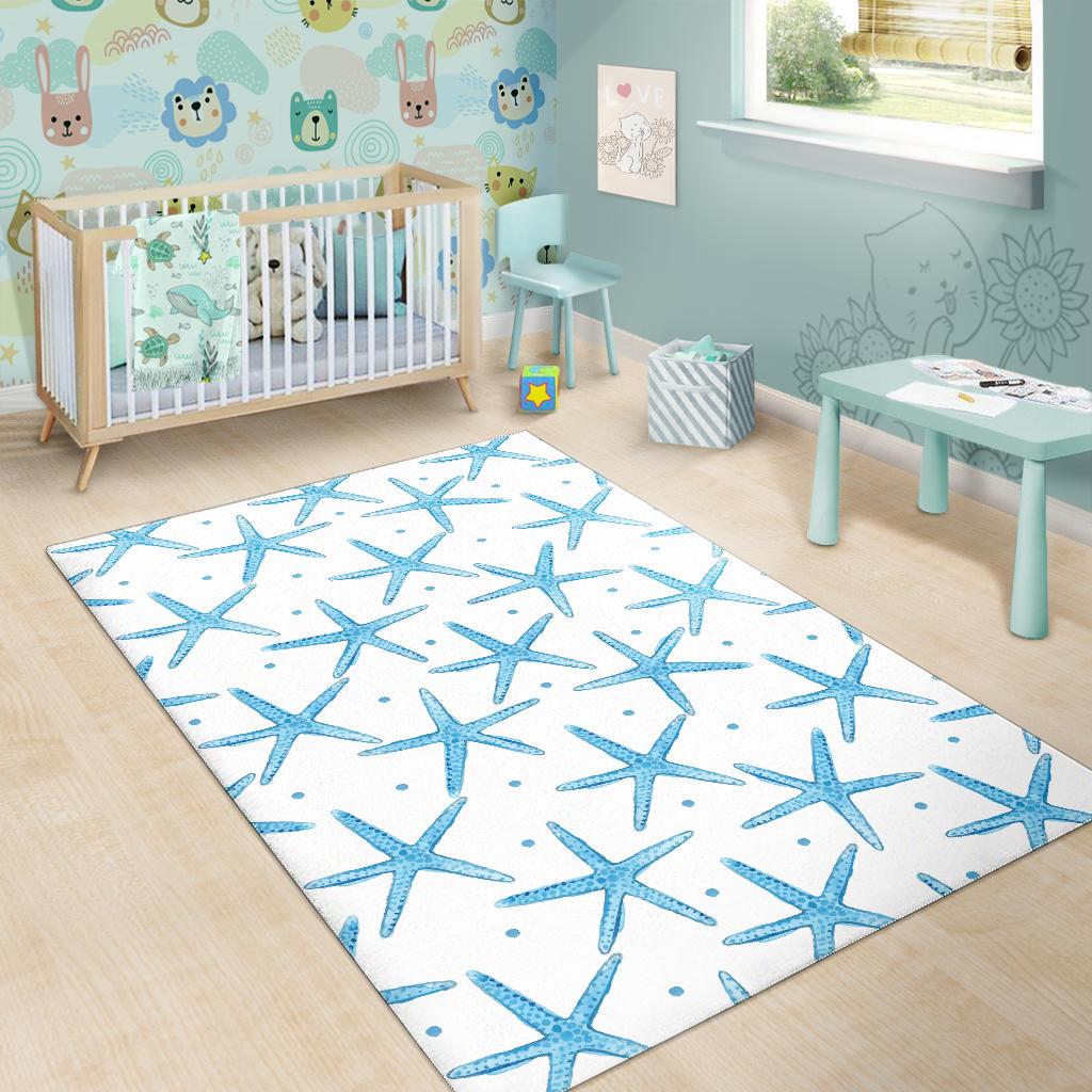 Watercolor starfish pattern Area Rug