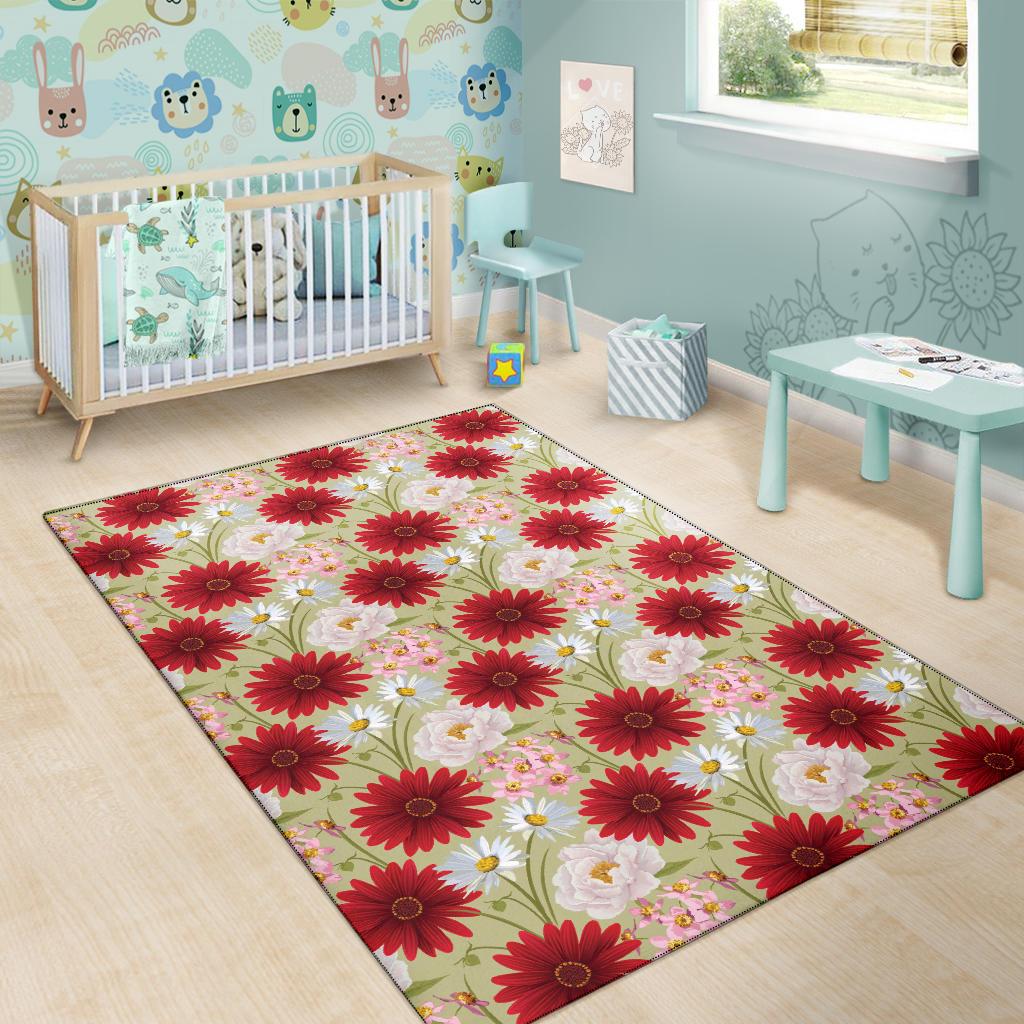 Gerberas Pattern Print Design GB07 Area Rugs