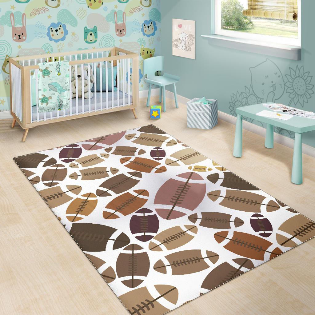 American football ball pattern Area Rug