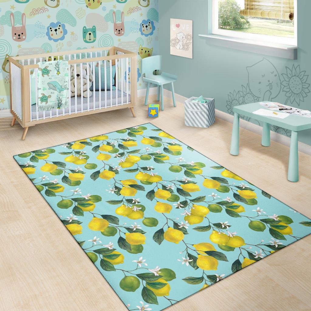 Lemon Pattern Print Design LM05 Area Rugs
