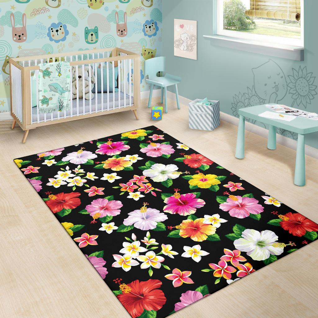 Hibiscus Pattern Print Design HB025 Area Rugs
