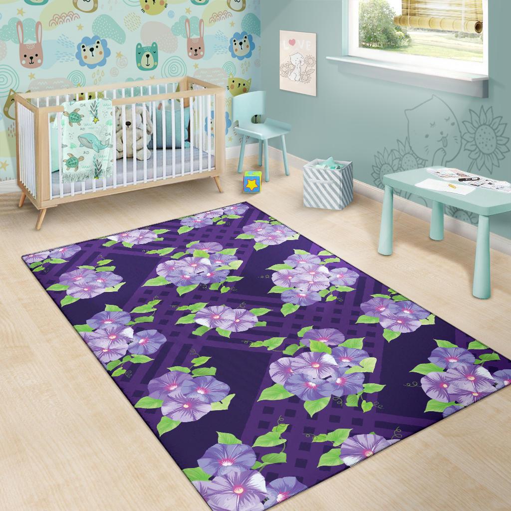 Morning Glory Pattern Print Design MG03 Area Rugs