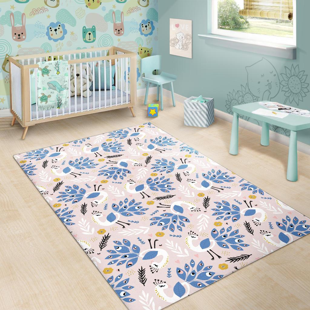 Cute peacock pattern Area Rug