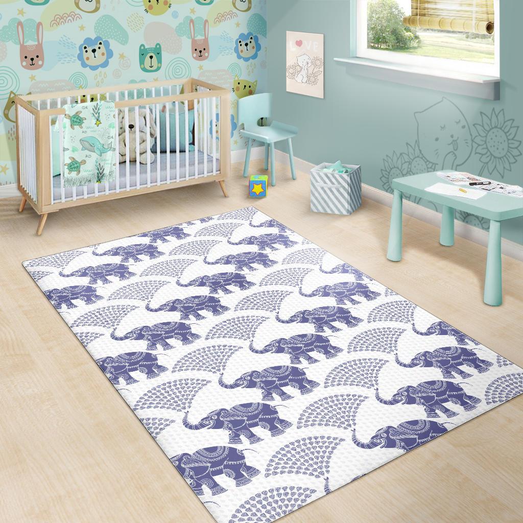Elephant Pattern Background Area Rug