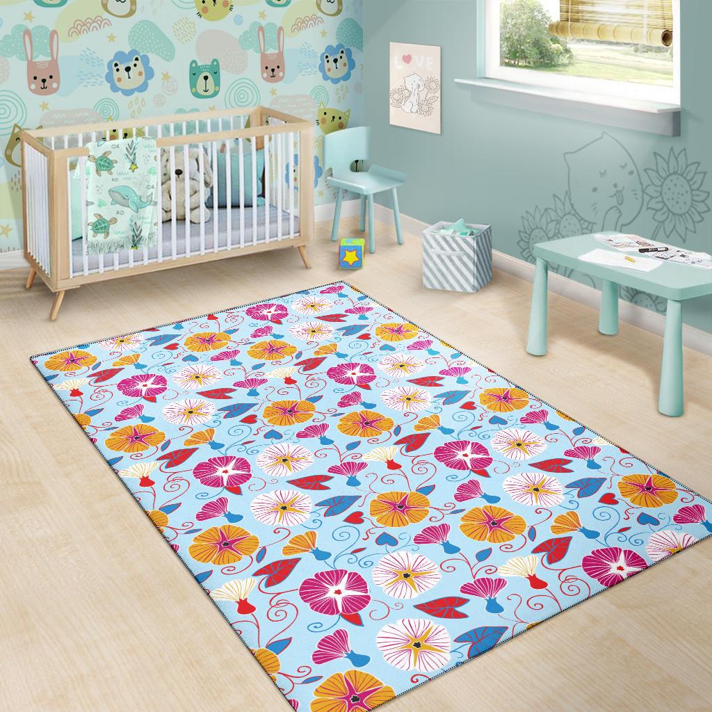 Morning Glory Pattern Print Design MG06 Area Rugs