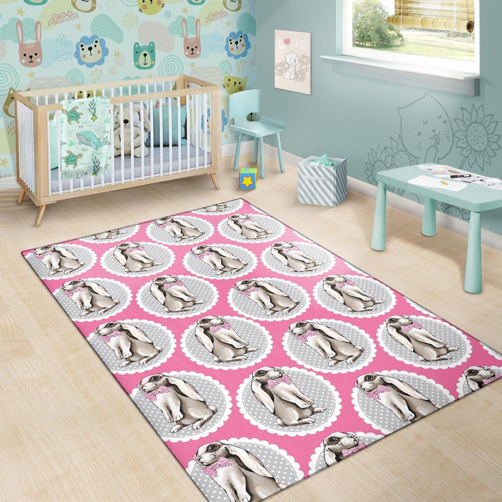 Rabbit Pattern Print Design RB019 Area Rugs