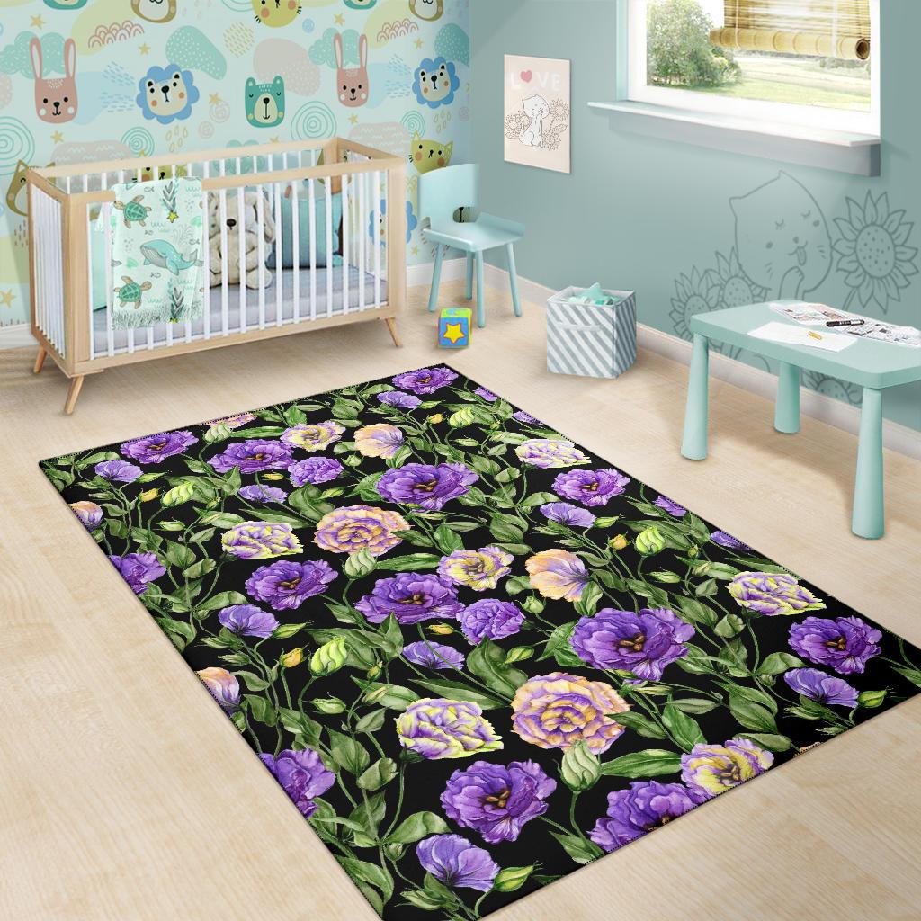 Lisianthus Pattern Print Design LT02 Area Rugs