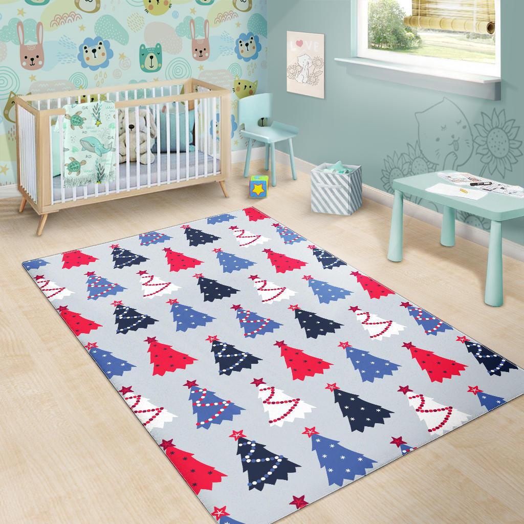 Christmas Tree Star Pattern Area Rug