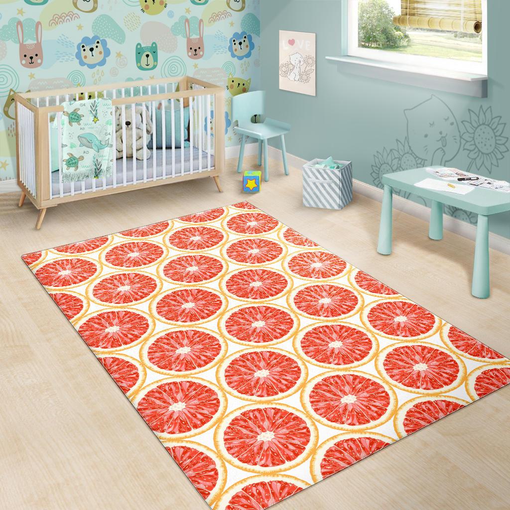 Sliced Grapefruit Pattern Area Rug