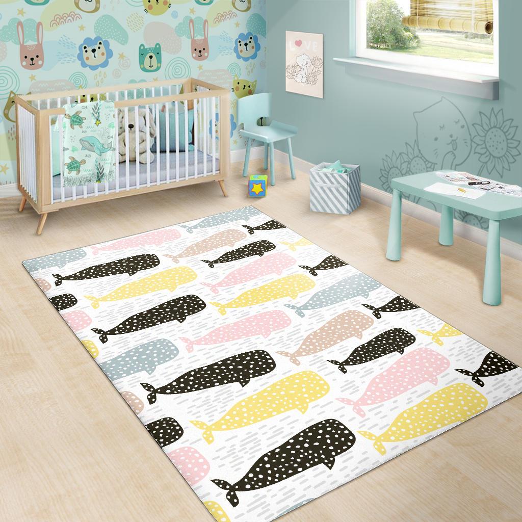 Whale dot pattern Area Rug