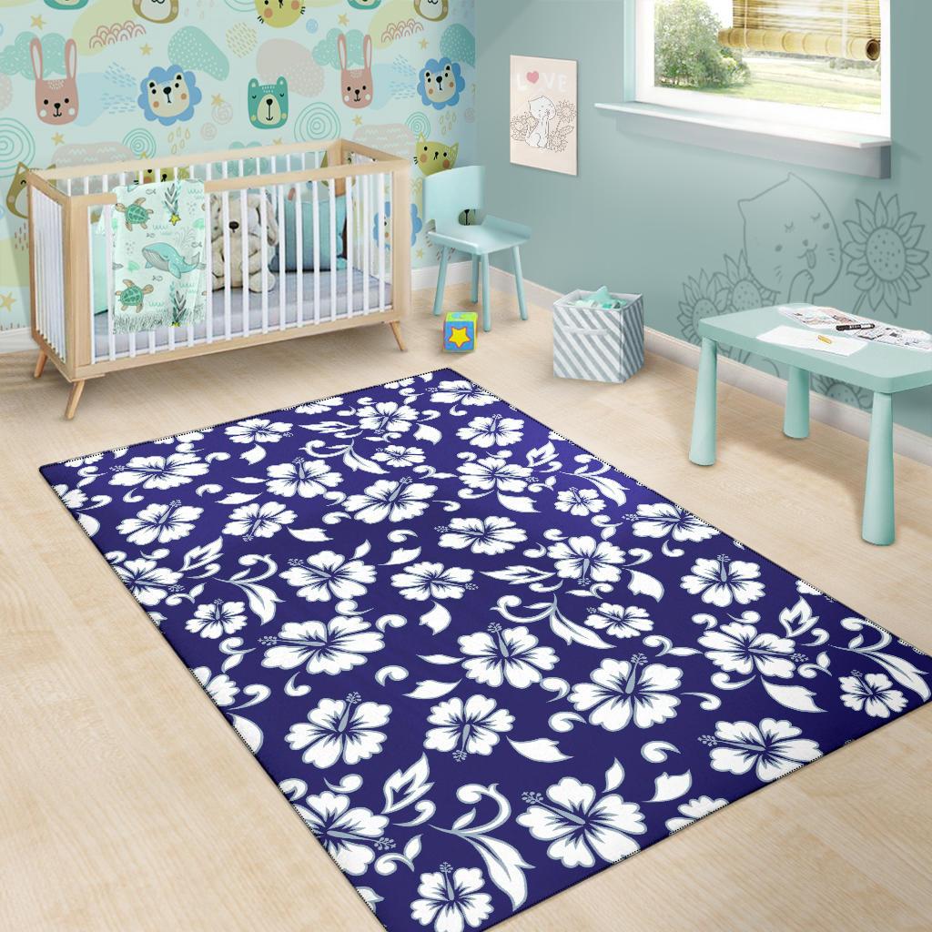 Hibiscus Pattern Print Design HB010 Area Rugs