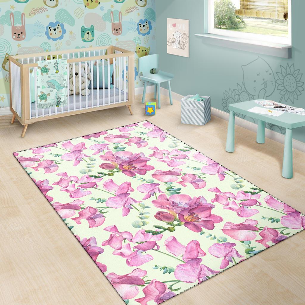 Peony Pattern Print Design PE011 Area Rugs