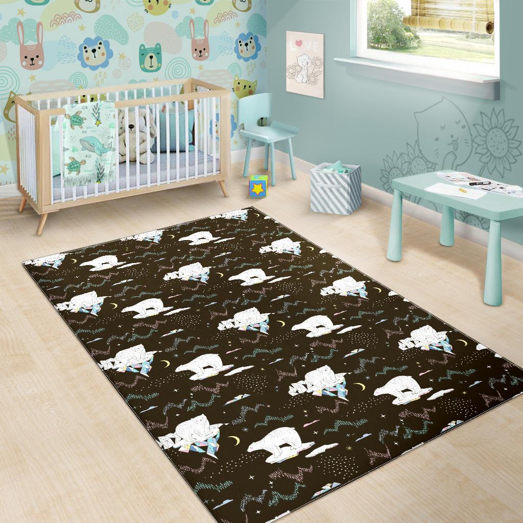 Polar Bear Pattern Background Area Rug