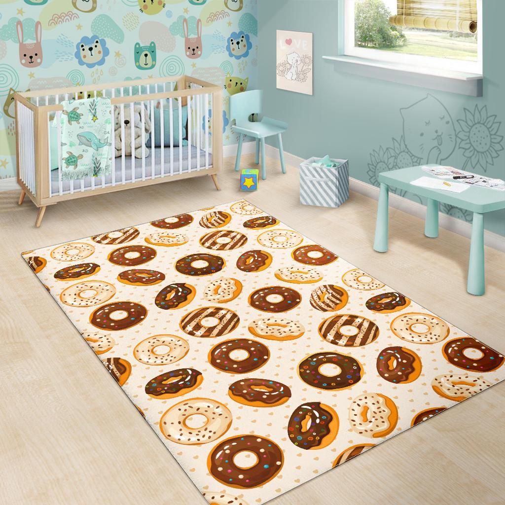Chocolate Donut Pattern Area Rug