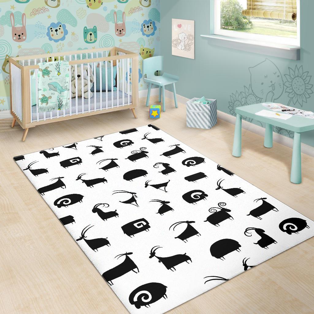 Goat ram pattern Area Rug