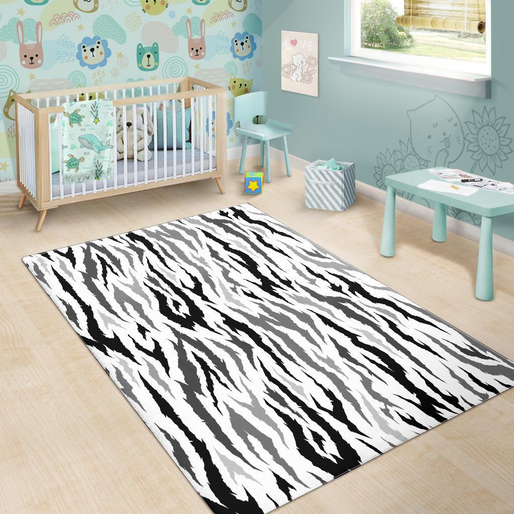Gray Bengal Tiger Pattern Area Rug