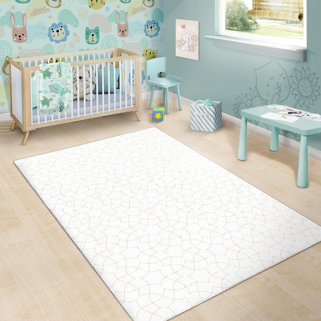 arabic white pattern Area Rug
