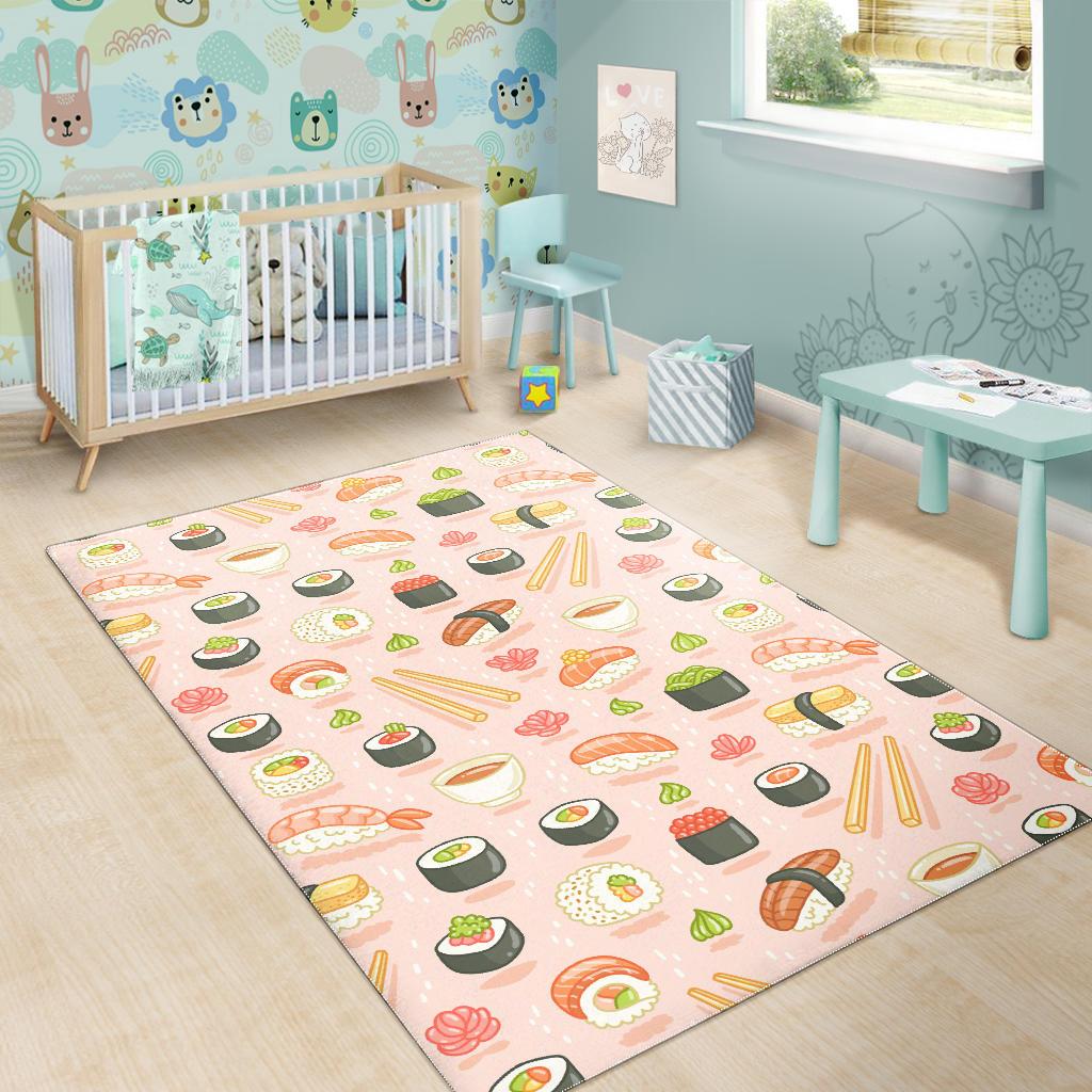 Sushi Pattern Background Area Rug