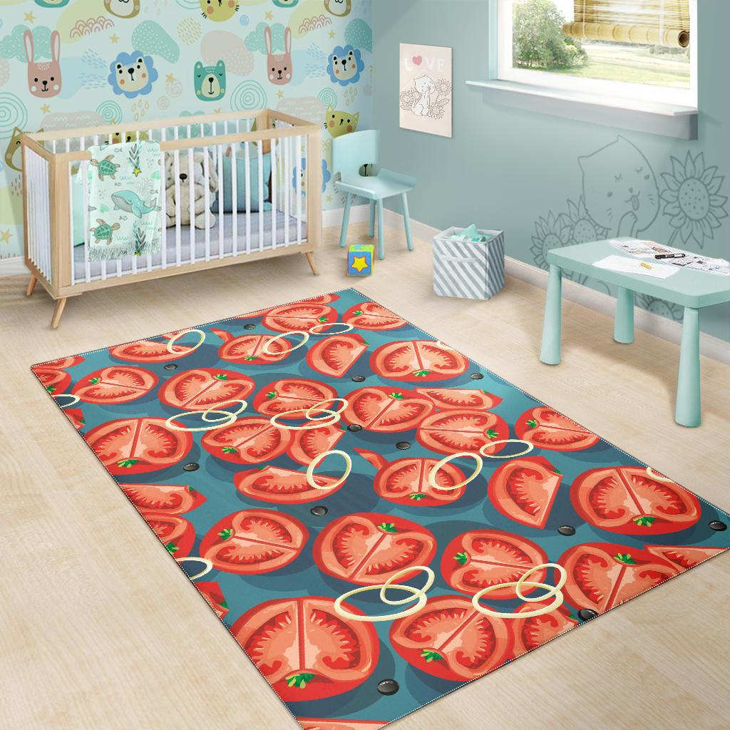 Tomato Pattern Background Area Rug