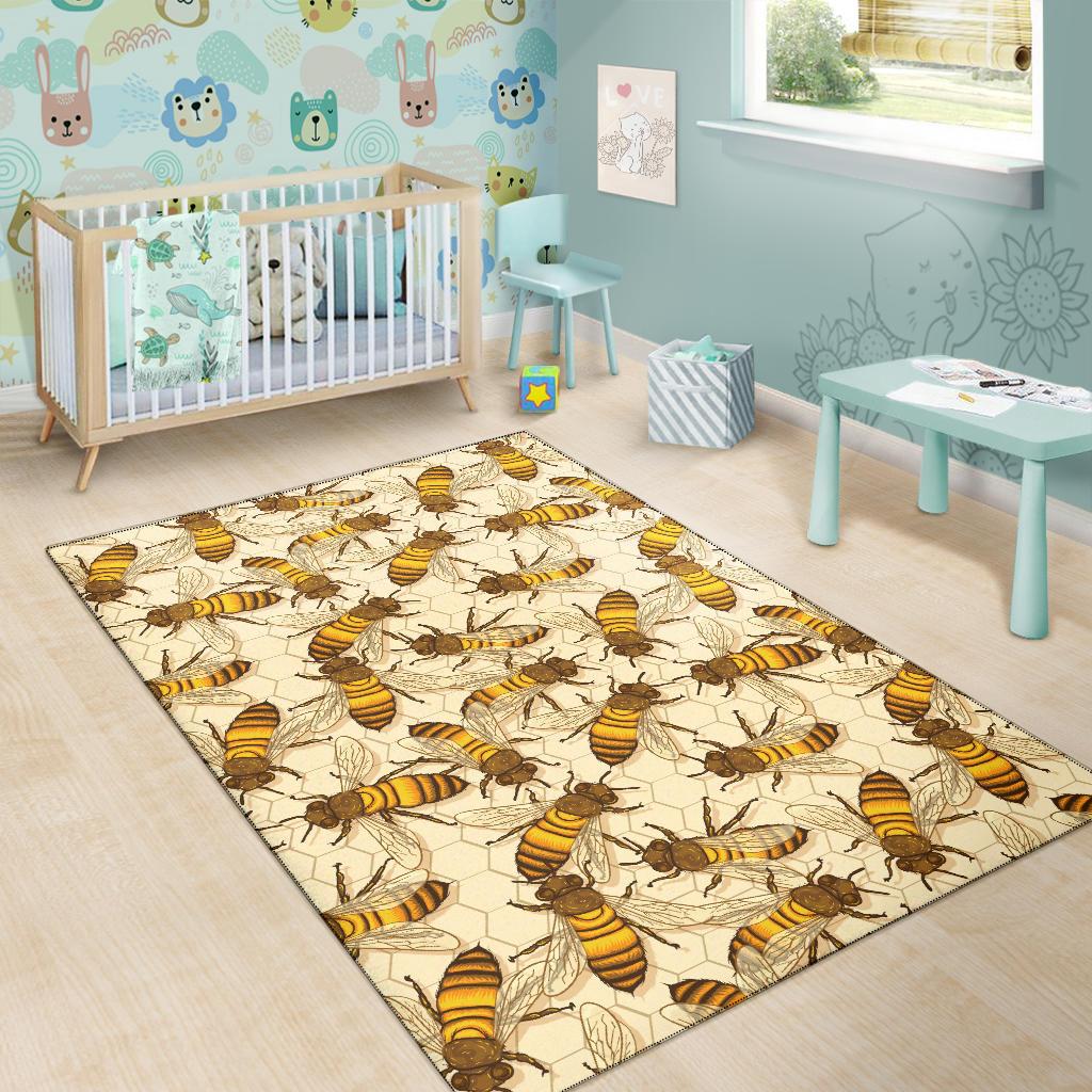 Bee Pattern Print Design BEE05 Area Rugs