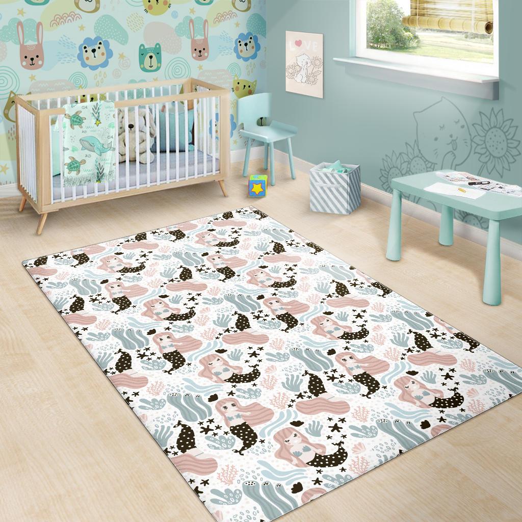 cute mermaid pattern Area Rug
