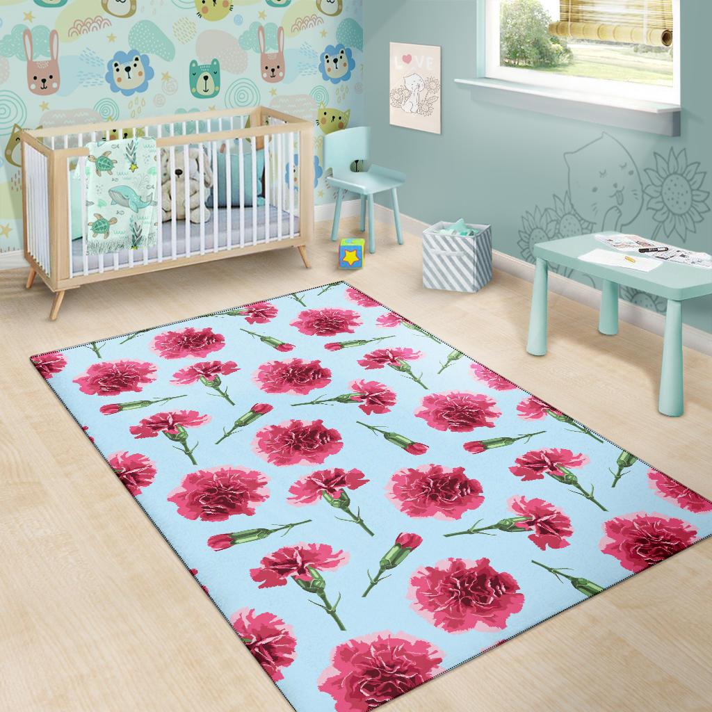 Carnations Pattern Print Design CN01 Area Rugs