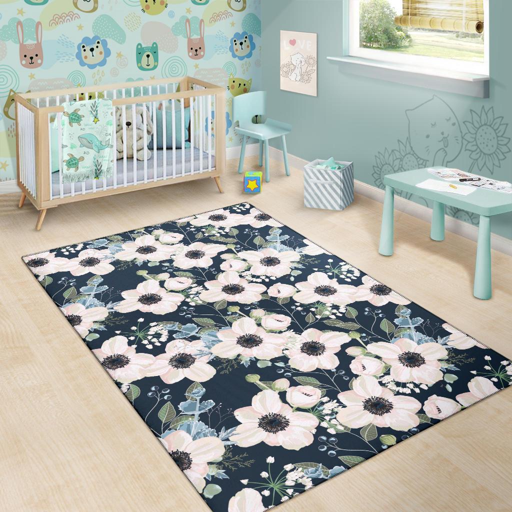 Anemone Pattern Print Design AM02 Area Rugs