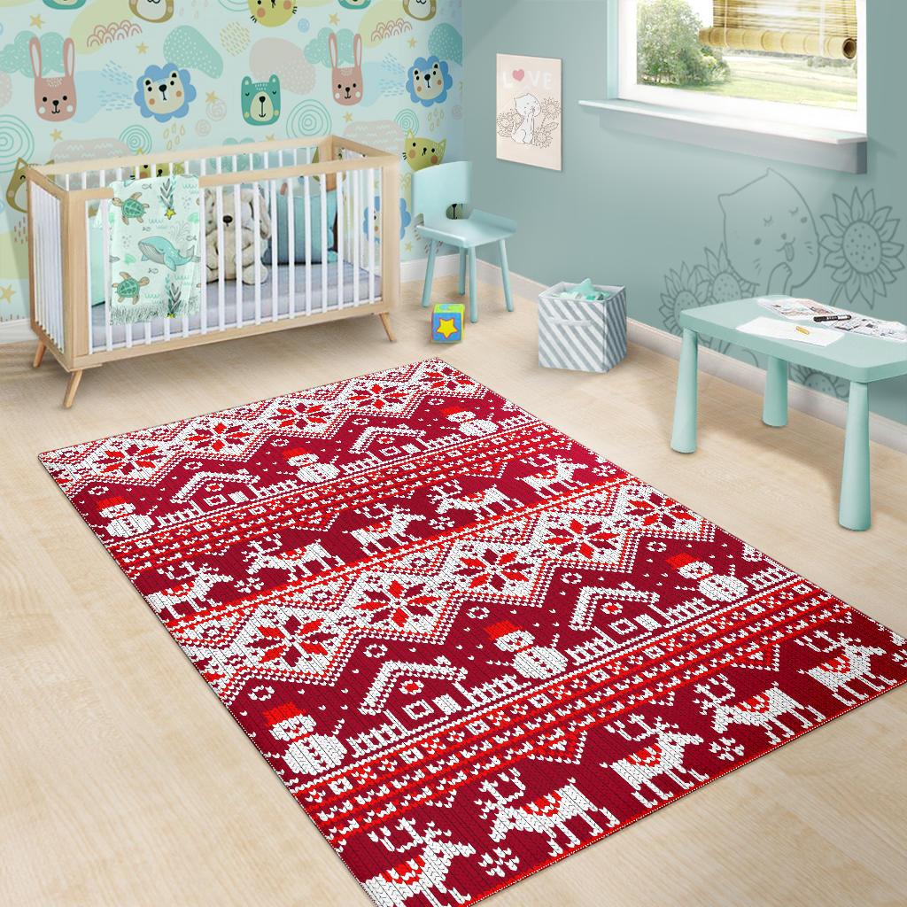 Snowman Sweater Printed Pattern Area Rug