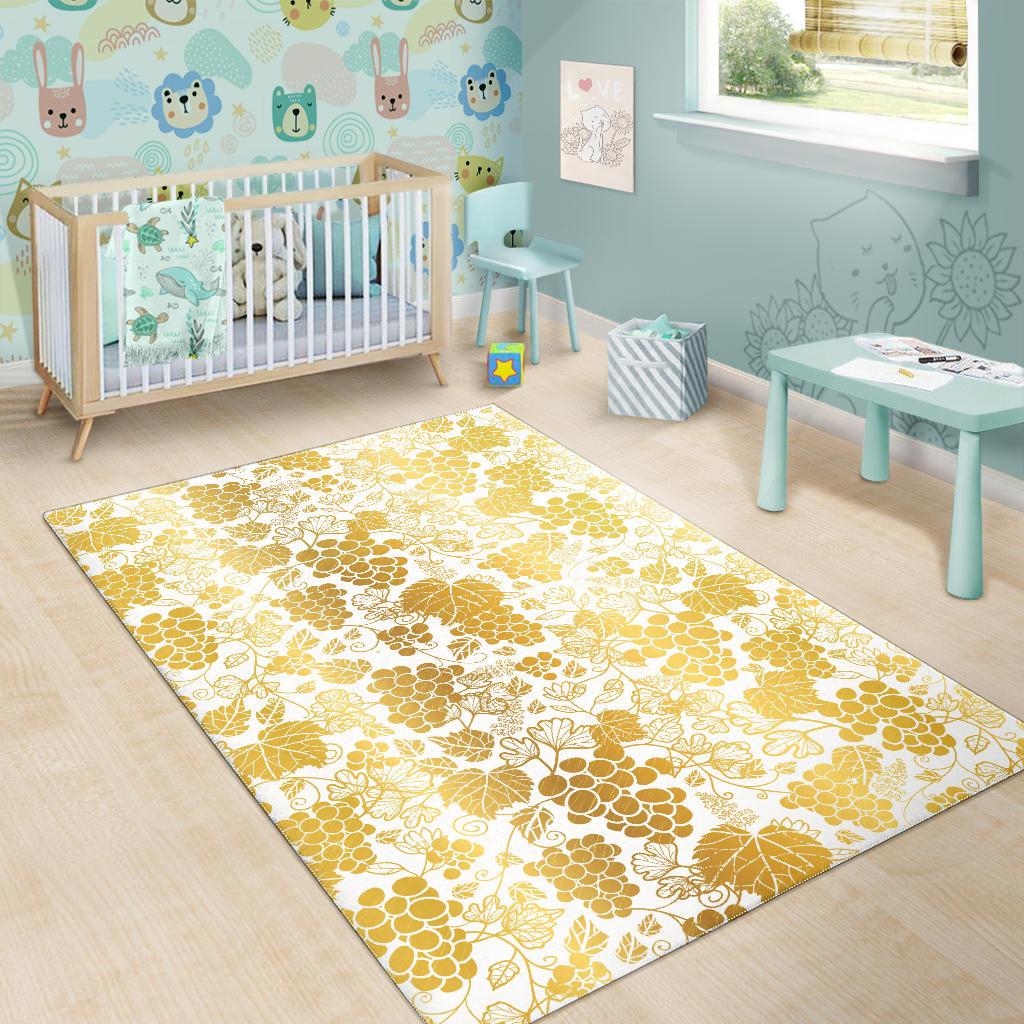 Gold grape pattern Area Rug