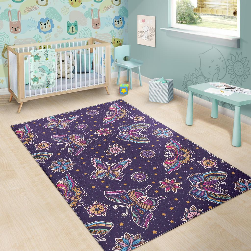 Butterfly Star Pokka Dot Pattern Area Rug