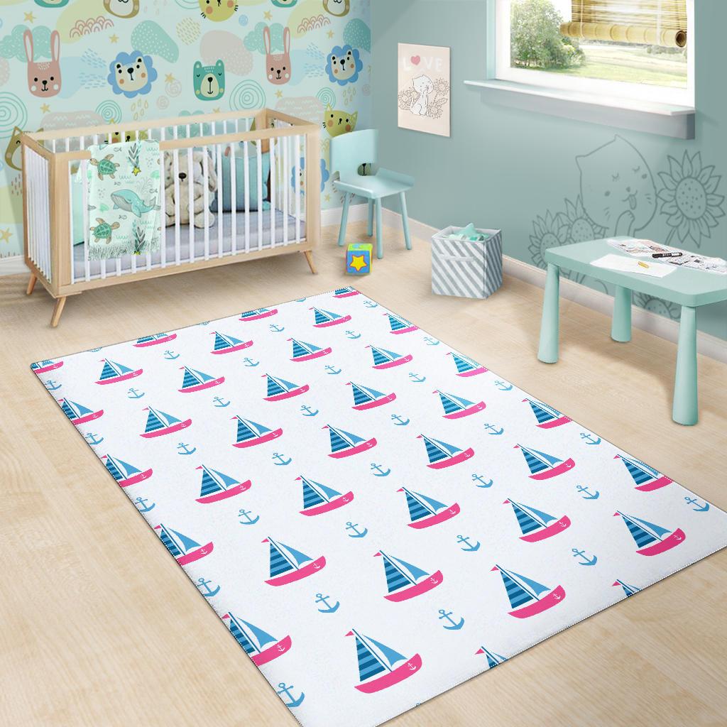 Sailboat anchor pattern Area Rug