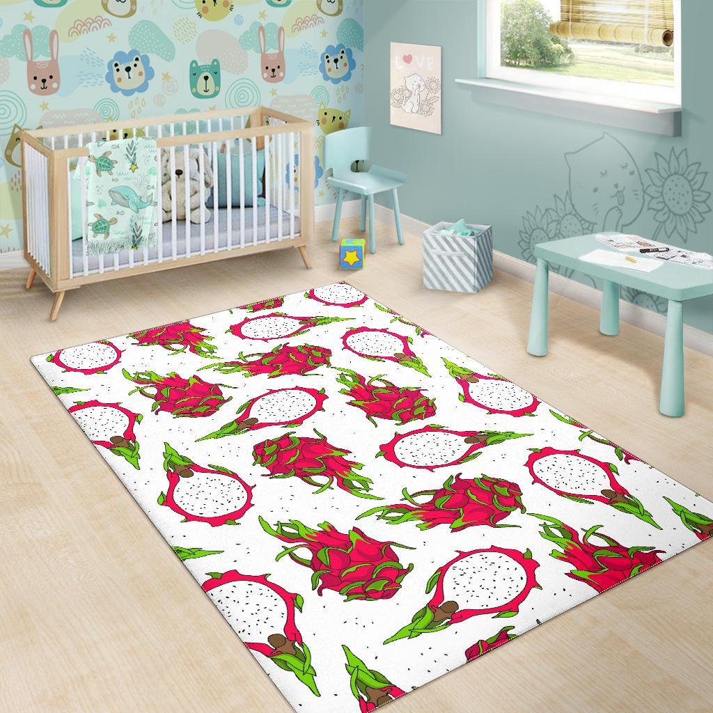 dragon fruits white background Area Rug