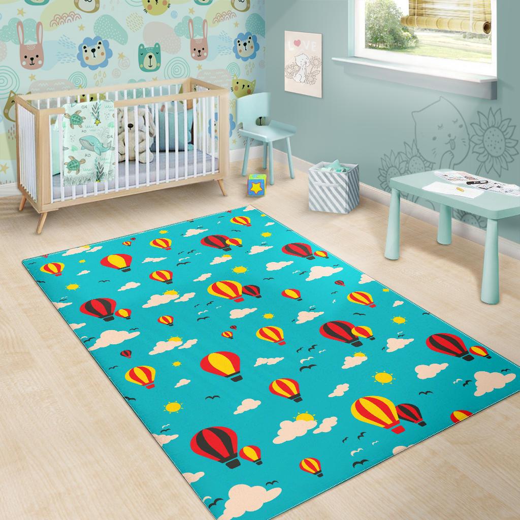Hot Air Balloon Sky Pattern Area Rug