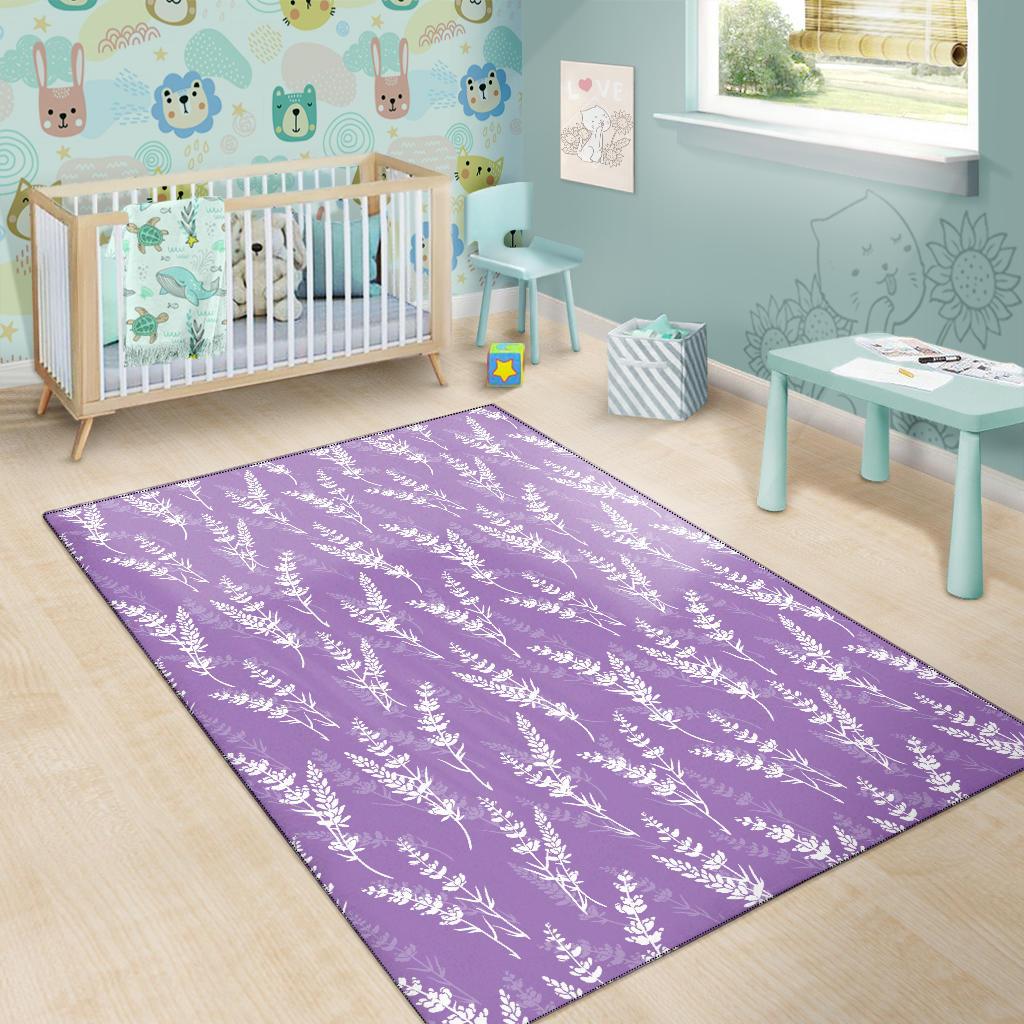 Lavender Pattern Print Design LV08 Area Rugs