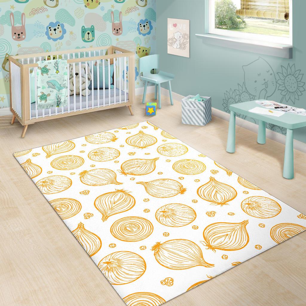 hand drawn onion pattern Area Rug