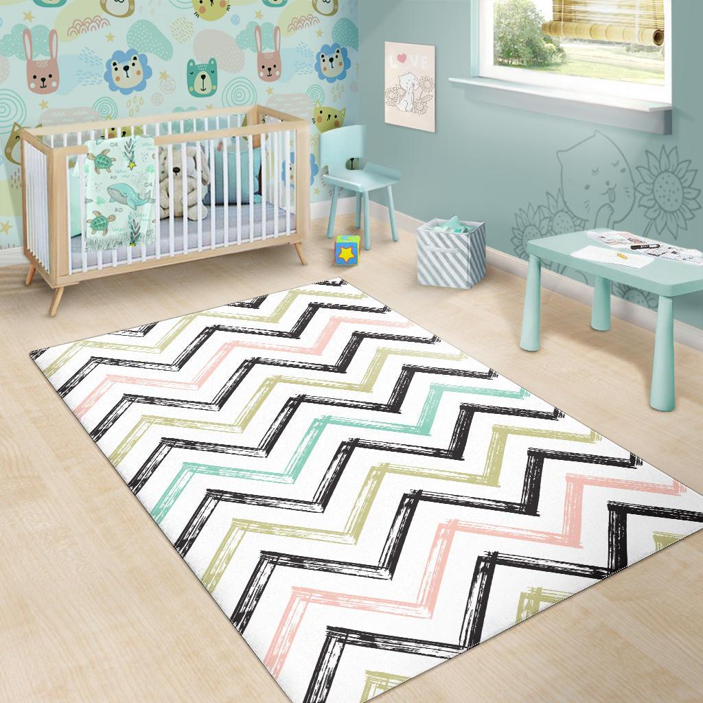 zigzag  chevron paint pattern Area Rug