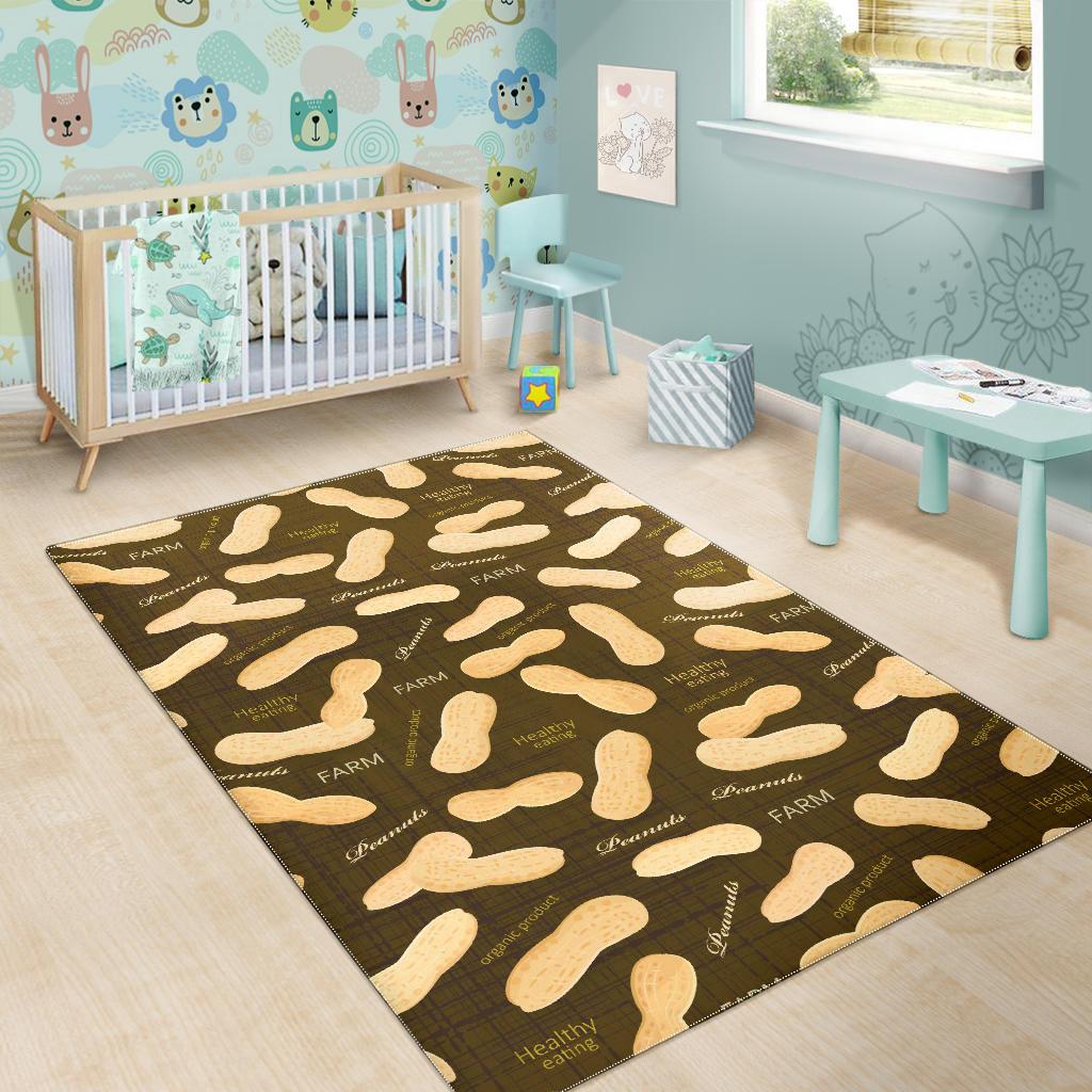 Peanut Pattern Green Background Area Rug