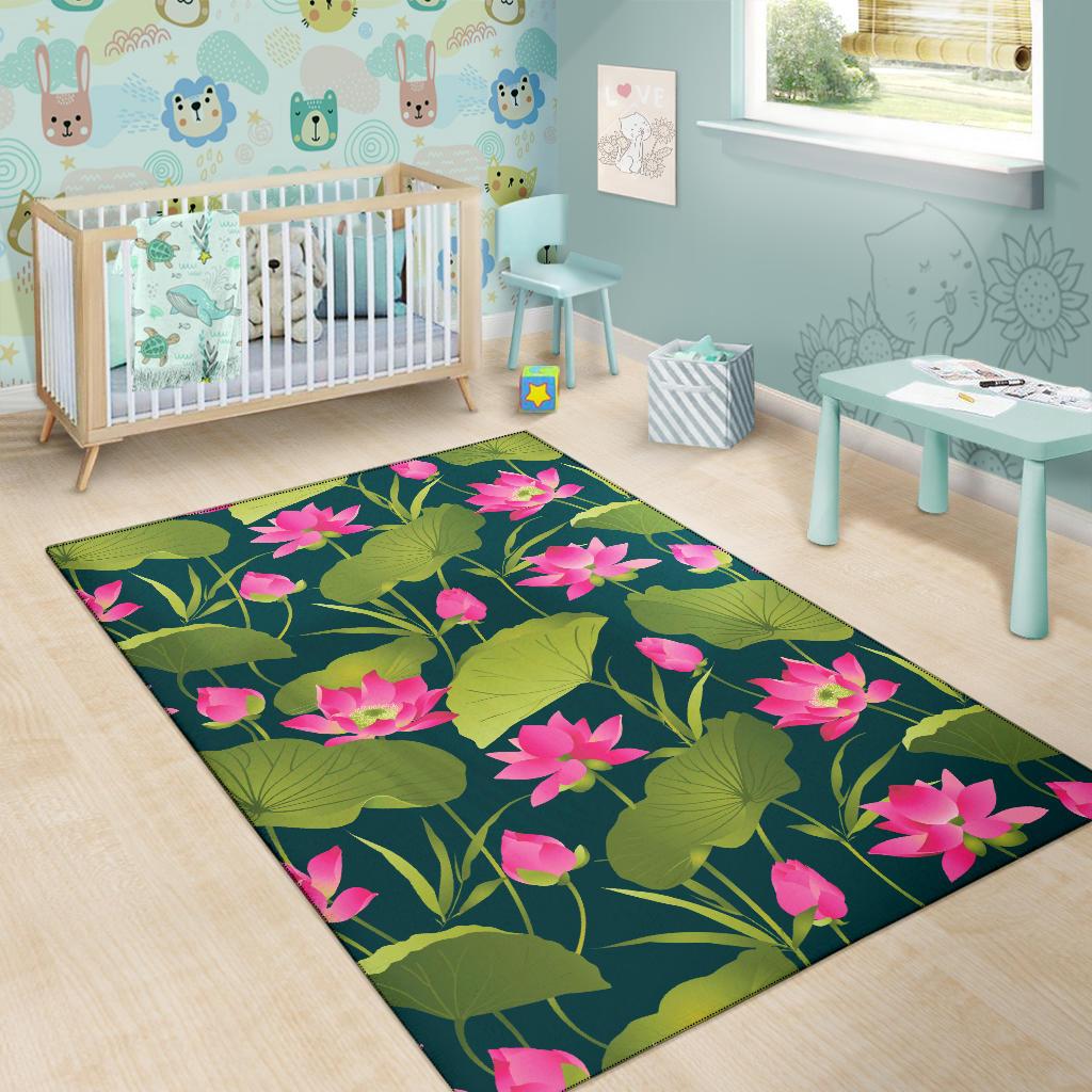 Water Lily Pattern Print Design WL09 Area Rugs