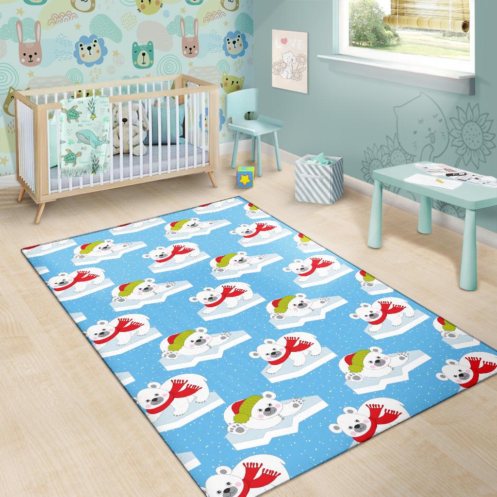 Polar Bear Pattern Print Design PB06 Area Rugs