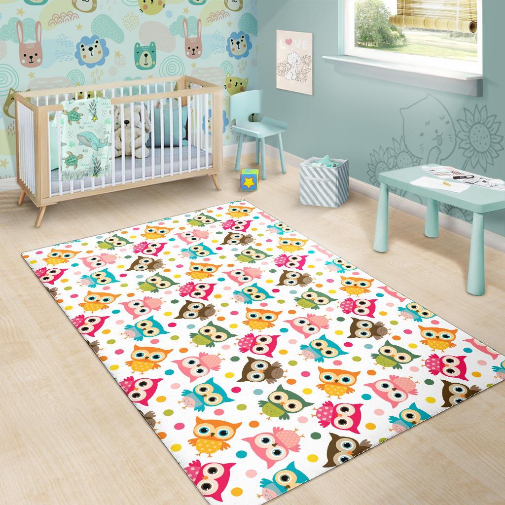 Color cute owl pattern Area Rug