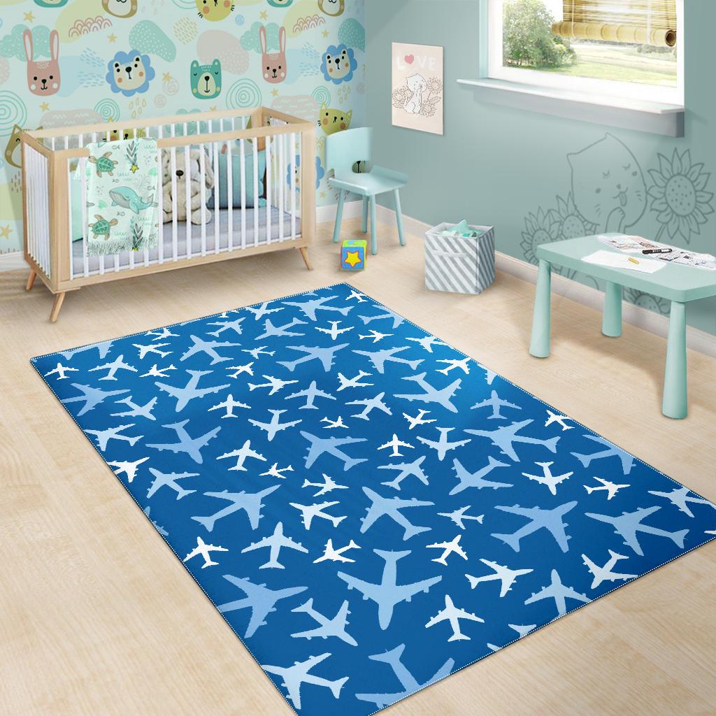 Airplane pattern in the sky Area Rug