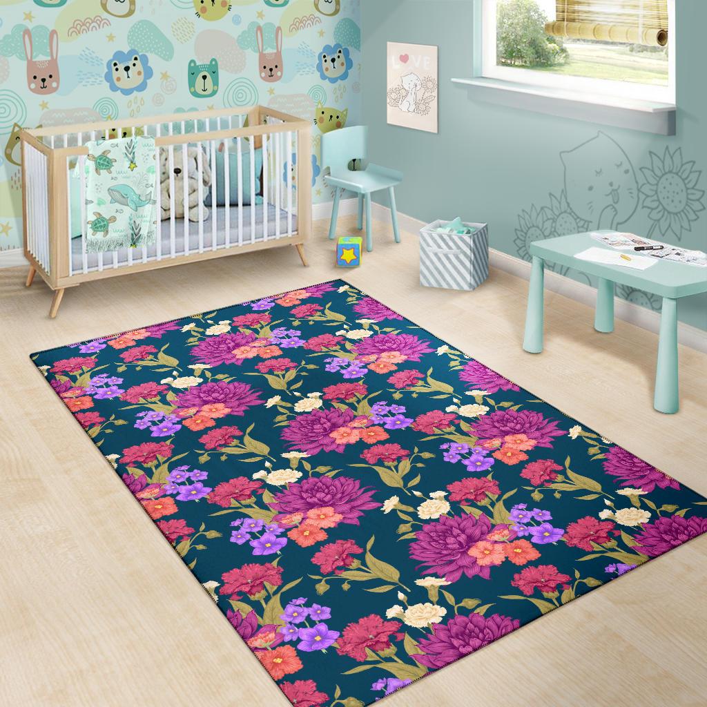 Dahlia Pattern Print Design DH01 Area Rugs