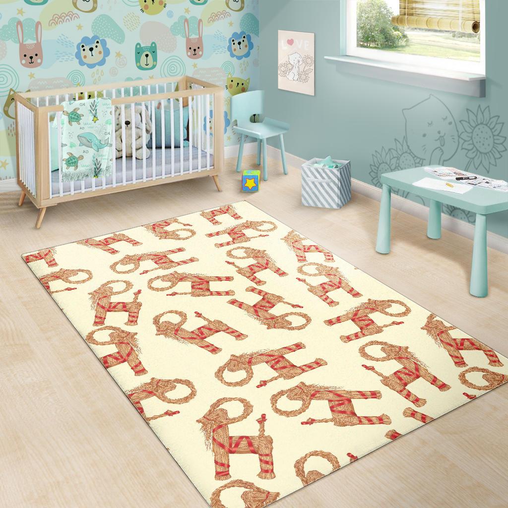 Yule Goat or Christmas goat Pattern Area Rug