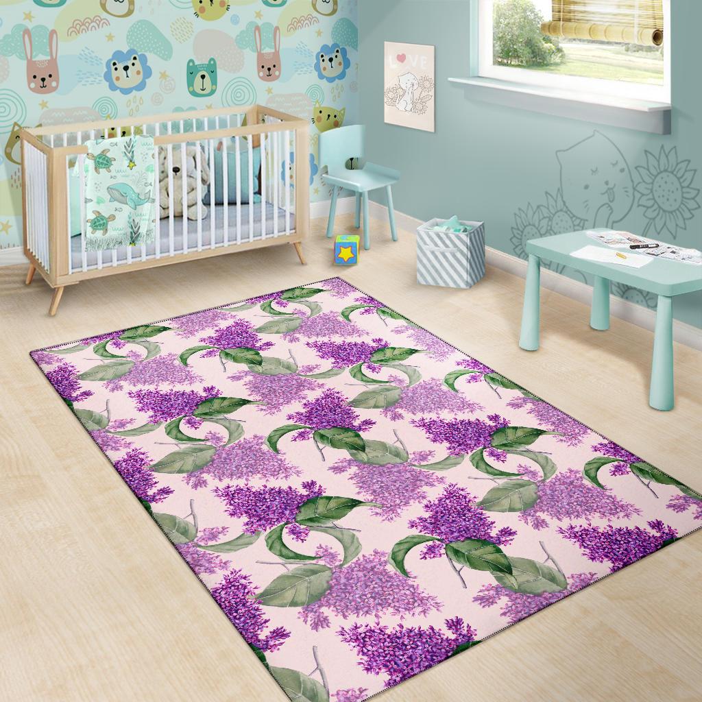 Lilac Pattern Print Design LI02 Area Rugs