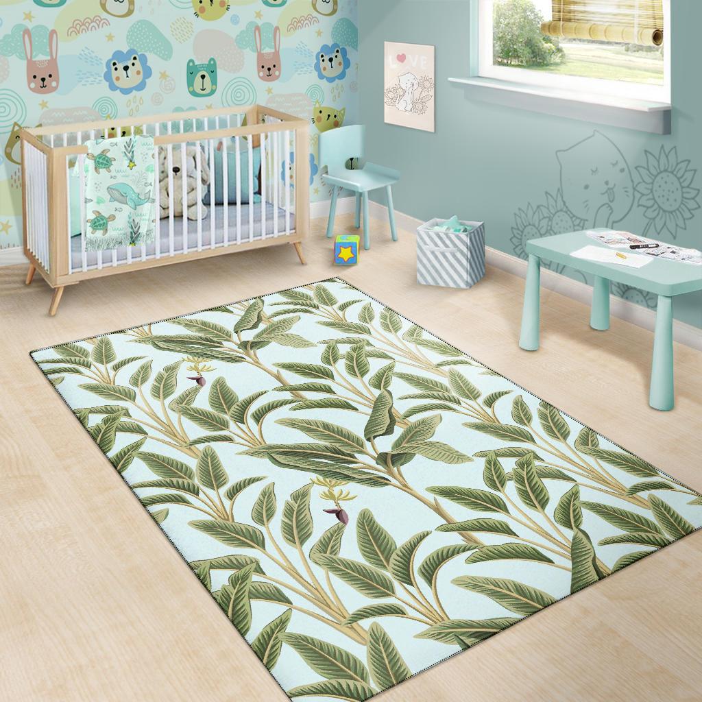 Banana Leaf Pattern Print Design BL03 Area Rugs